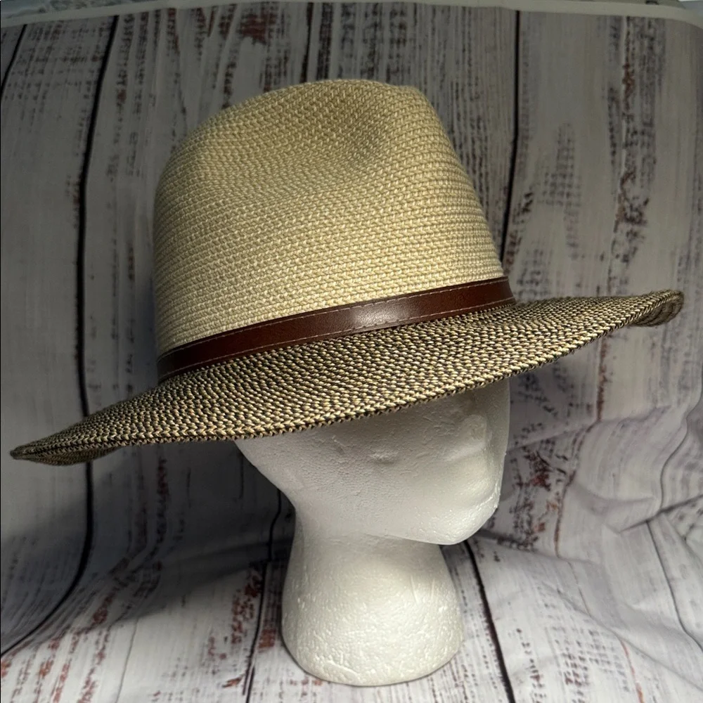 Sunday Afternoons Cream and Brown Wide Brimmed Fedora Hat Medium - Picture 16 of 16